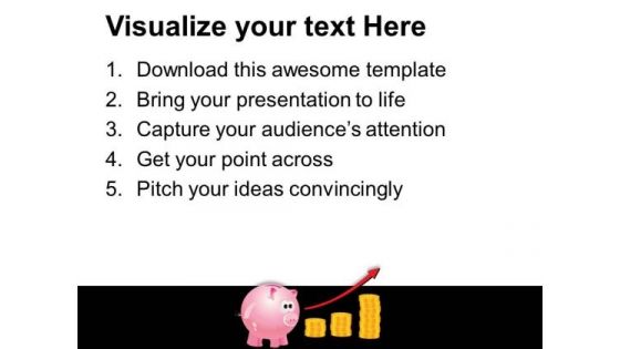 Piggy With Coins Growth Arrows PowerPoint Templates And PowerPoint Themes 1112