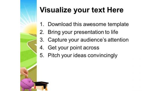 Piggy With Professional Degree Future PowerPoint Templates And PowerPoint Themes 0912