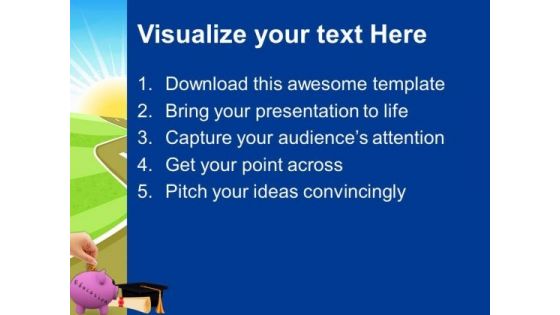 Piggy With Professional Degree Future PowerPoint Templates And PowerPoint Themes 0912