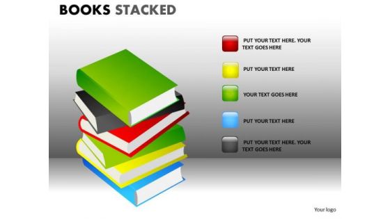 Pile Of School Books PowerPoint Ppt Templates