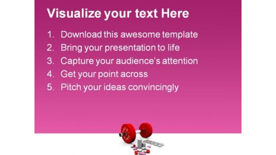 Pills And Dumbbells Health PowerPoint Themes And PowerPoint Slides 0811