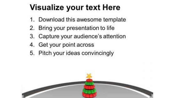 Pine Tree For Christmas Celebration PowerPoint Templates Ppt Backgrounds For Slides 0513