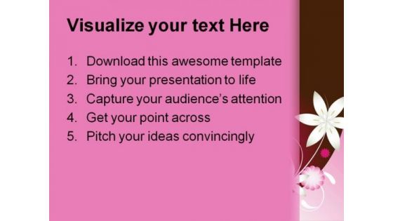 Pink And Brown Abstract PowerPoint Template 0910
