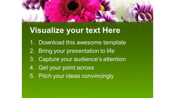 Pink Dahelia Flower Green Abstract Background PowerPoint Templates Ppt Backgrounds For Slides 0613