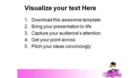 Pink Flower And Bumblebee Nature PowerPoint Templates And PowerPoint Backgrounds 0611