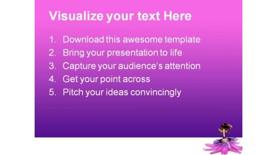Pink Flower And Bumblebee Nature PowerPoint Templates And PowerPoint Backgrounds 0611