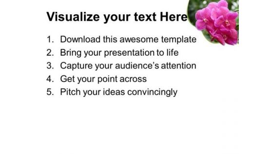Pink Flower With Green Background PowerPoint Templates Ppt Backgrounds For Slides 0613