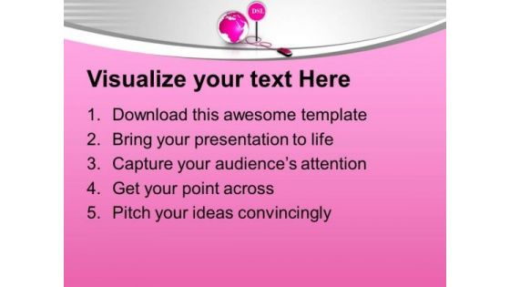 Pink Globe With Mouse Dsl Global Issues PowerPoint Templates Ppt Backgrounds For Slides 0213
