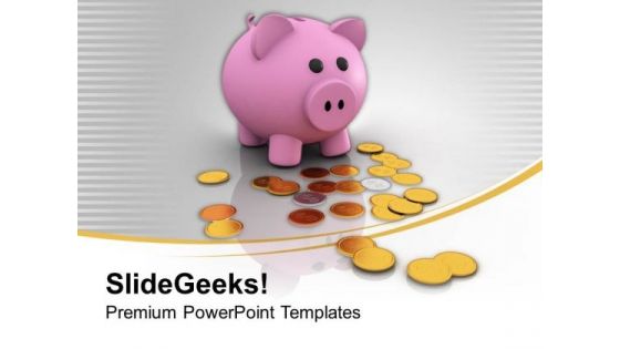 Pink Piggy Bank Credit Finance PowerPoint Templates Ppt Backgrounds For Slides 0213