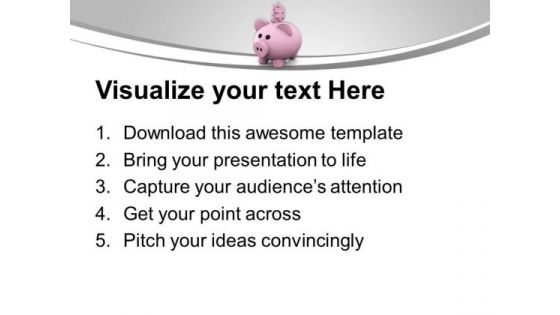 Pink Piggy Bank With Puzzle Pieces PowerPoint Templates Ppt Backgrounds For Slides 0313