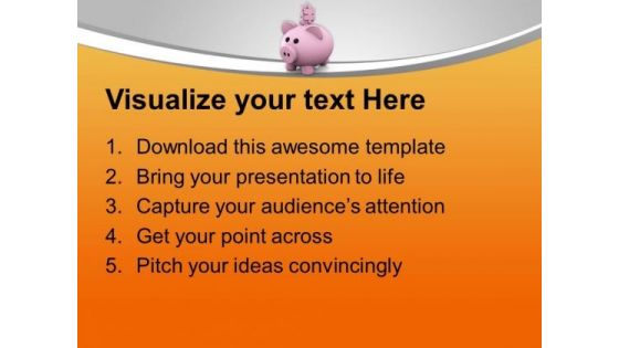 Pink Piggy Bank With Puzzle Pieces PowerPoint Templates Ppt Backgrounds For Slides 0313