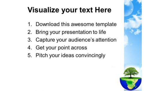 Planet Earth With Green Tree Environment PowerPoint Templates And PowerPoint Themes 0912