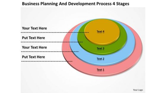 Planning And Development Process 4 Stages Example Business Plans PowerPoint Templates