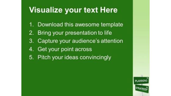 Planning Pl Strategy Sl Business Signpost PowerPoint Templates Ppt Backgrounds For Slides 0313