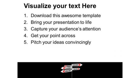 Planning Strategy Analysis On Signpost PowerPoint Templates Ppt Backgrounds For Slides 0313