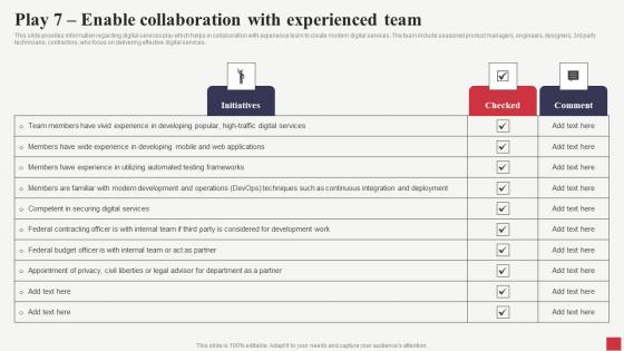 Play 7 Enable Collaboration With Experienced Team Public Sector Digital Solutions Summary Pdf Play 7 Enable Collaboration With Experienced Team Public Sector Digital Solutions Summary Pdf