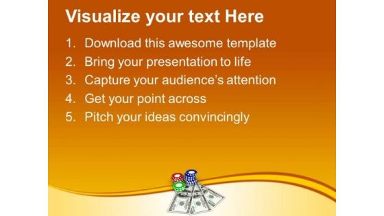 Play Poker In Casino PowerPoint Templates Ppt Backgrounds For Slides 0513