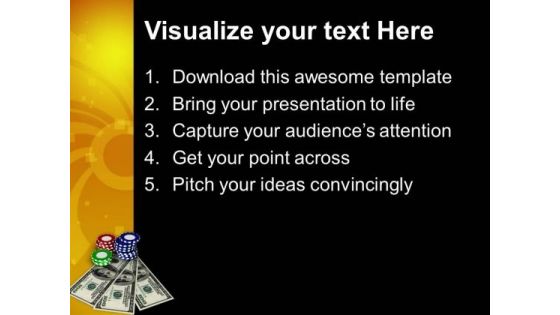 Play Royal Flush Game In Casino PowerPoint Templates Ppt Backgrounds For Slides 0513