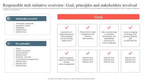 Playbook To Remediate False Responsible Tech Initiative Overview Goal Principles Portrait Pdf