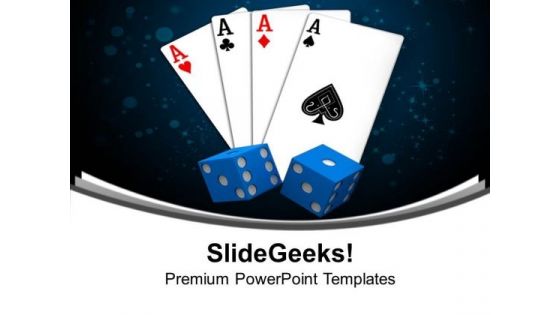 Playing Card Ace With Dices PowerPoint Templates Ppt Backgrounds For Slides 0313