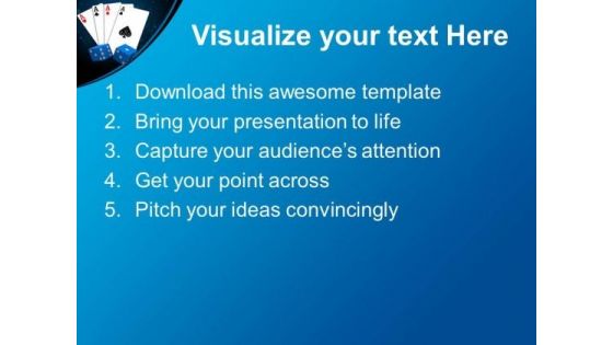 Playing Card With Dices Game Entertainment PowerPoint Templates Ppt Backgrounds For Slides 0213