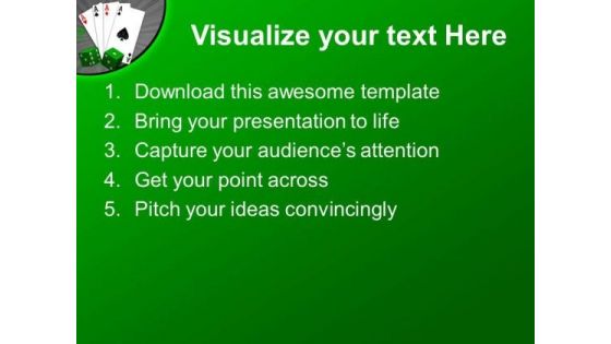 Playing Cards With Dices Business Game PowerPoint Templates Ppt Backgrounds For Slides 0413