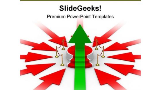 Podium Arrow Business PowerPoint Backgrounds And Templates 0111