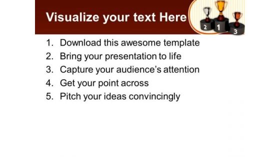 Podium Golden Trophy Challenge Success PowerPoint Templates And PowerPoint Themes 0612