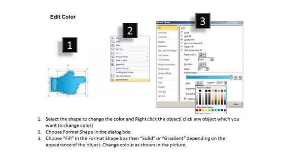 Pointing Representation 3 Steps What Is Flow Charts PowerPoint Slides