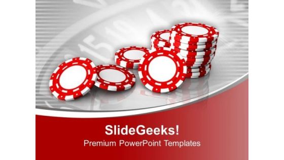 Poker Chips For Casino Or Game PowerPoint Templates Ppt Backgrounds For Slides 0313