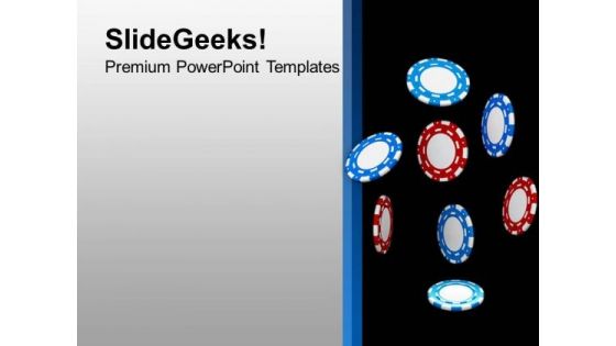 Poker Chips For Casino Theme PowerPoint Templates Ppt Backgrounds For Slides 0413
