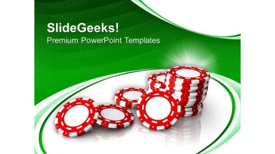 Poker Chips With Casino Theme PowerPoint Templates Ppt Backgrounds For Slides 0413