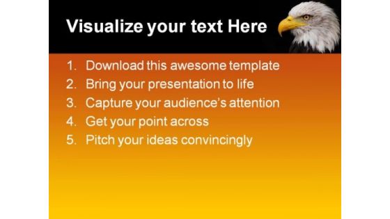 Portrait Of Eagle Animals PowerPoint Template 1110
