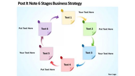 Post It Note 6 Stages Business Strategy Consultants Ppt Plan Builder PowerPoint Slides
