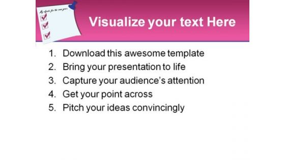 Postit With Goals Business PowerPoint Backgrounds And Templates 0111