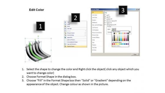 Power Point Arrow 5 Stages 3d Curved Process PowerPoint Templates