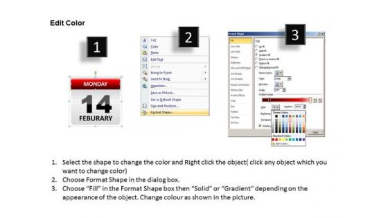 PowerPoint Backgrounds Calendar 14 Feburary Graphic Ppt Design Slides