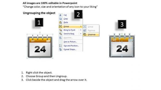 PowerPoint Backgrounds Calendar 24 Sep Growth Ppt Templates