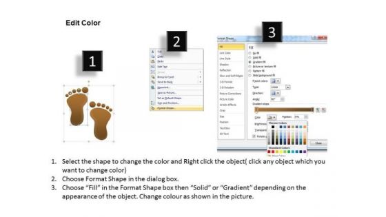 PowerPoint Backgrounds Chart Footprints Ppt Theme