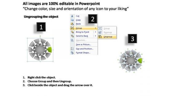 PowerPoint Backgrounds Chart Pie Chart With Arrows Ppt Slide