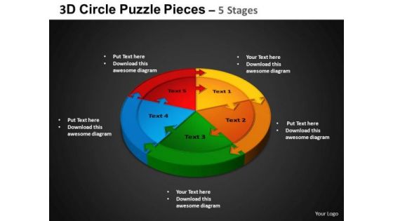 PowerPoint Backgrounds Circle Chart Circle Puzzle Diagram Ppt Process