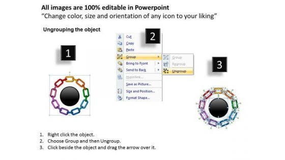 PowerPoint Backgrounds Circular Chain Process Business Ppt Design Slides