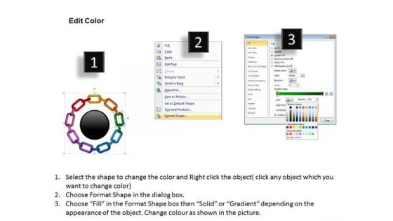 PowerPoint Backgrounds Circular Chain Process Business Ppt Design Slides