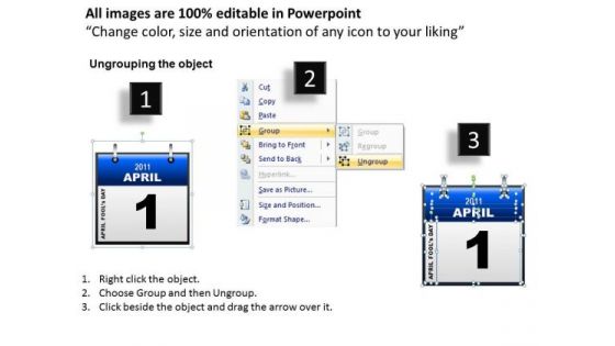 PowerPoint Backgrounds Company Calendar 1 April Ppt Design