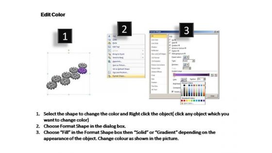 PowerPoint Backgrounds Diagram Gears Process Ppt Template