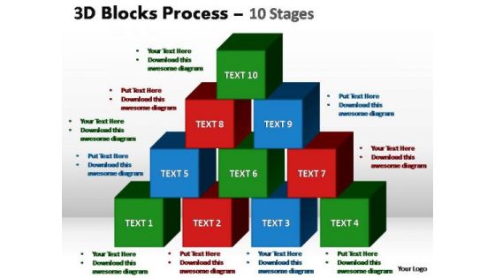 PowerPoint Backgrounds Download Blocks Process Ppt Template