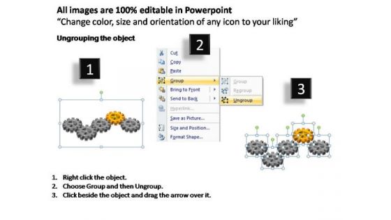 PowerPoint Backgrounds Editable Gears Process Ppt Template