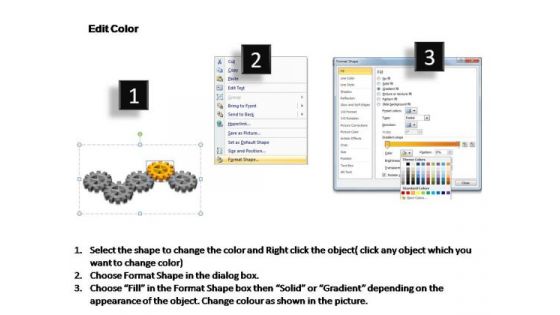 PowerPoint Backgrounds Editable Gears Process Ppt Template
