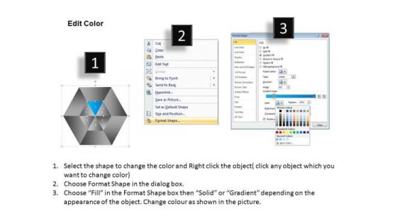 PowerPoint Backgrounds Editable Hexagon Pie Chart Ppt Presentation