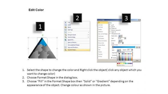 PowerPoint Backgrounds Editable Triangle Puzzle Ppt Template